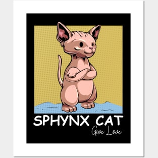 Sphynx Cat - Cute Cartoon Cat Comic Cats Posters and Art